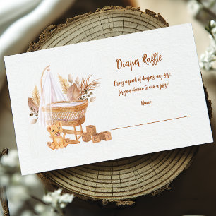 Boho Bassinet Baby Diaper Raffle Enclosure Card