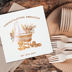 Boho Bassinet Nursery Baby Shower Napkin