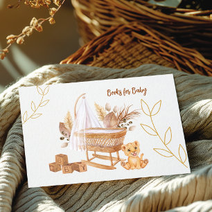 Boho Bassinet Nursery Books For Baby Shower Game Enclosure Card