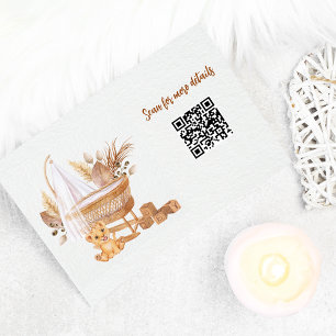 Boho Bassinet Nursery QR code Enclosure Card