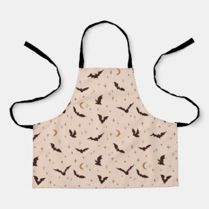 Boho Bats and Stars Halloween Pattern Apron