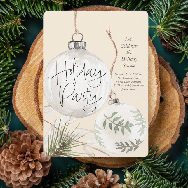 Boho Baubles Holiday Party Card (Creator Uploaded)