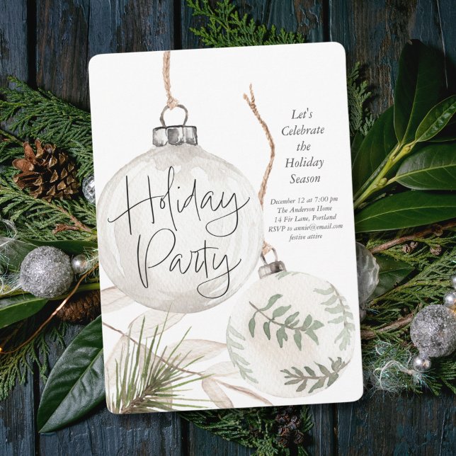 Boho Baubles Holiday Party Card (Creator Uploaded)