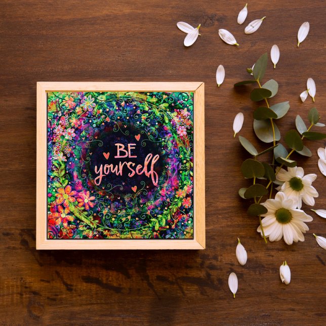 Boho Be Yourself Inspirational Quote Inspirivity Poster (Creator Uploaded)