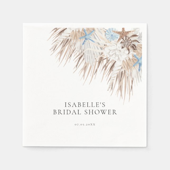 Boho Beach Bridal Shower Napkin (Front)