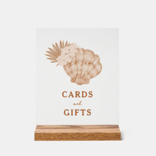 Boho Beach Seashell Bridal Shower Cards and Gifts Acrylic Sign