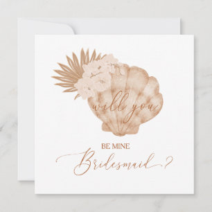Boho Beach Seashell Bridesmaid Proposal Card