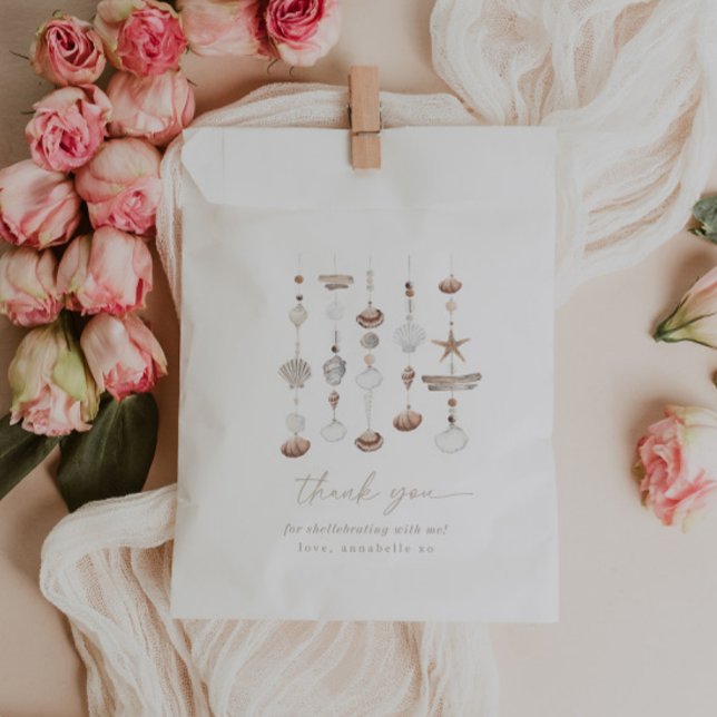 Boho Beach Shell Baby Shower Favour Bag (Zazzle Ocean Shell Baby Shower Favor Bag)