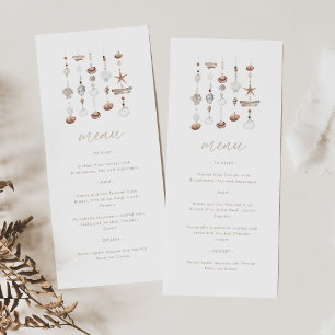 Boho Beach Shell Baby Shower Flat Menu
