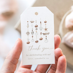 Boho Beach Shell Baby Shower Gift Tags