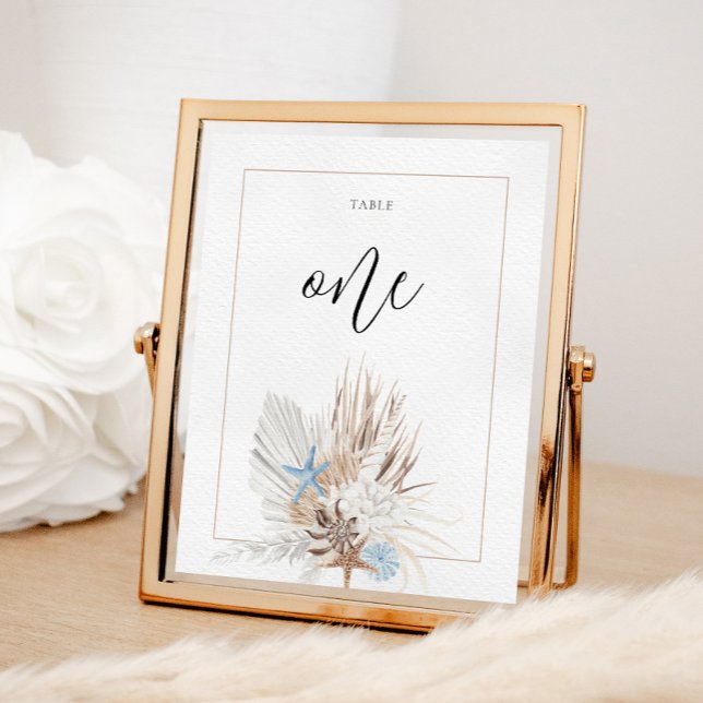 Boho Beach Table Number Poster (Creator Uploaded)