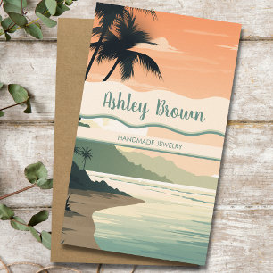 Boho Beach Terracotta Earring Jewellery Illustrati Business Card