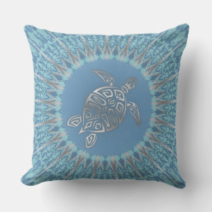 Boho Beach Themed Turtle Cushion