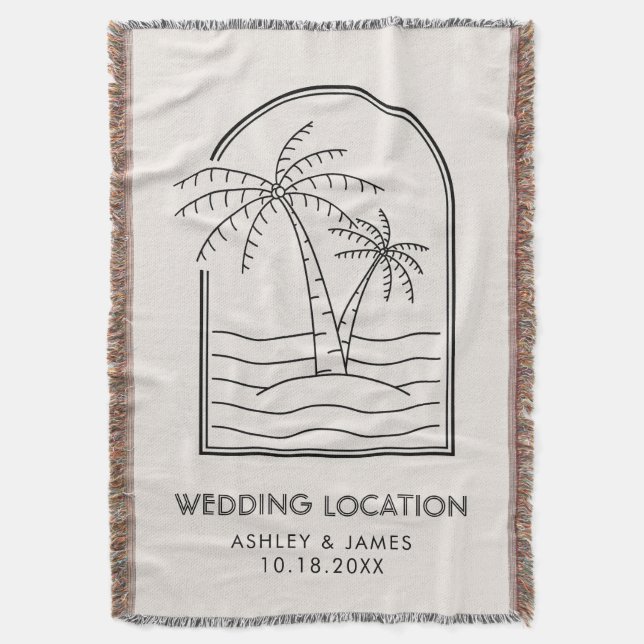 Boho Beach Wedding Blanket for Bride & Groom (Front Vertical)