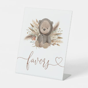 Boho Bear Baby Shower  favours Pedestal Sign