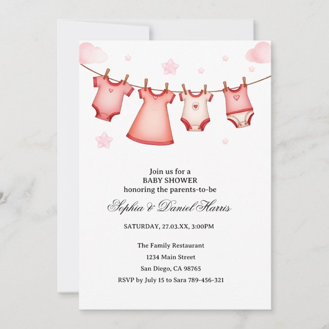 Boho Bear Baby Shower Invitation (Front)