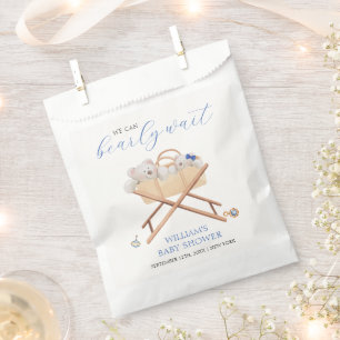 Boho Bear Bassinet Toy Boy Baby Shower Favour Bag