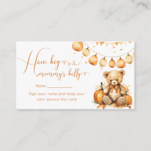 Boho bear fall baby shower how big mummy's belly enclosure card