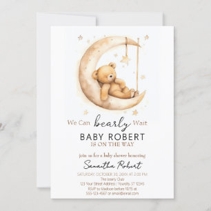 Boho Bear Gender Neutral Baby Shower Invitation