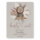 Boho Bear Pampas Grass Baby Shower Welcome Foam Bo