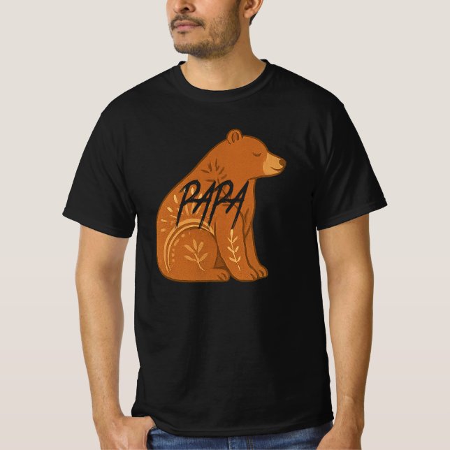 Boho Bear Papa T-Shirt (Front)