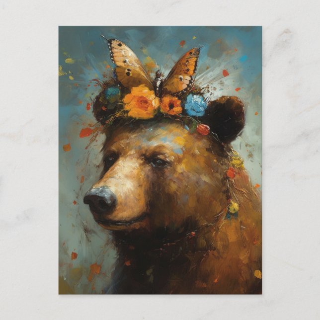Boho Bear Postcard (Front)