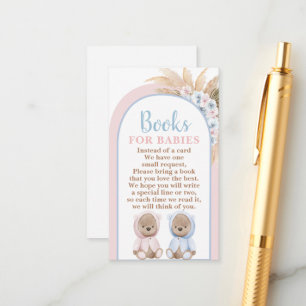 Boho Bear Twins Boy and Girl Books for Babies Card
