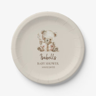 Boho Bearly Wait Storytime Bear Baby Shower Paper Plate