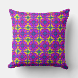 Boho Beauty   Purple and Yellow Pattern Cushion