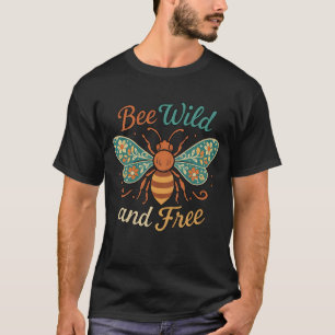 Boho Bee Wild and Free Floral T-Shirt