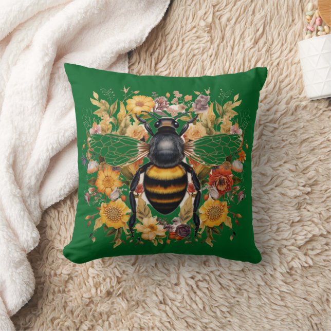 Boho Bee & Wildflowers -  Cushion (Blanket)