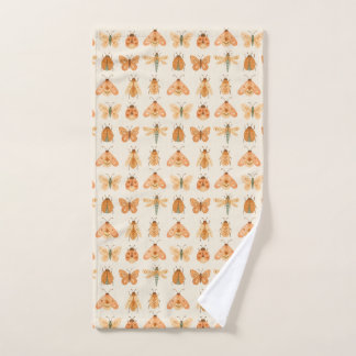 Boho Beetles, moths, butterflies Hand Towel