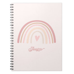 Boho Beige Blush Rainbow Notebook