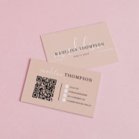 Boho Beige Calligraphy Script QR code