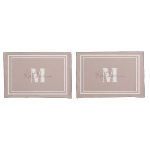 Boho Beige Color 9C7F74 Pillowcase