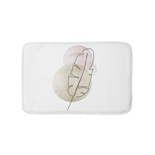 Boho beige feather bath mat (Front)