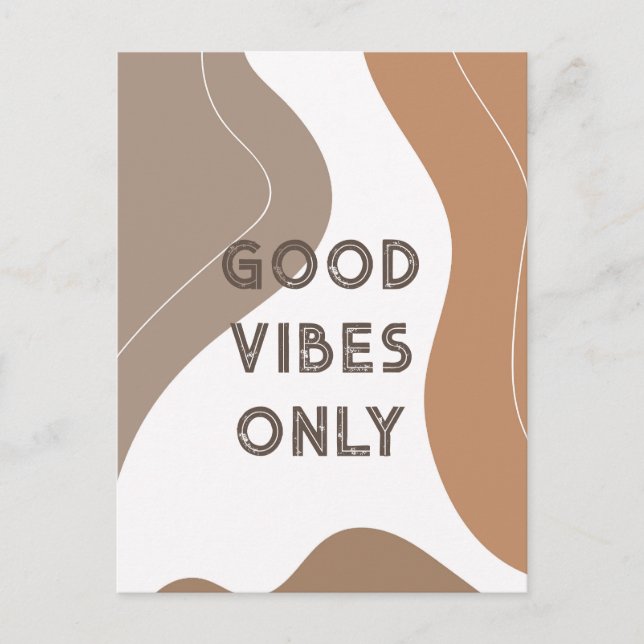 Boho Beige Organic Shapes Art Post Card (Front)