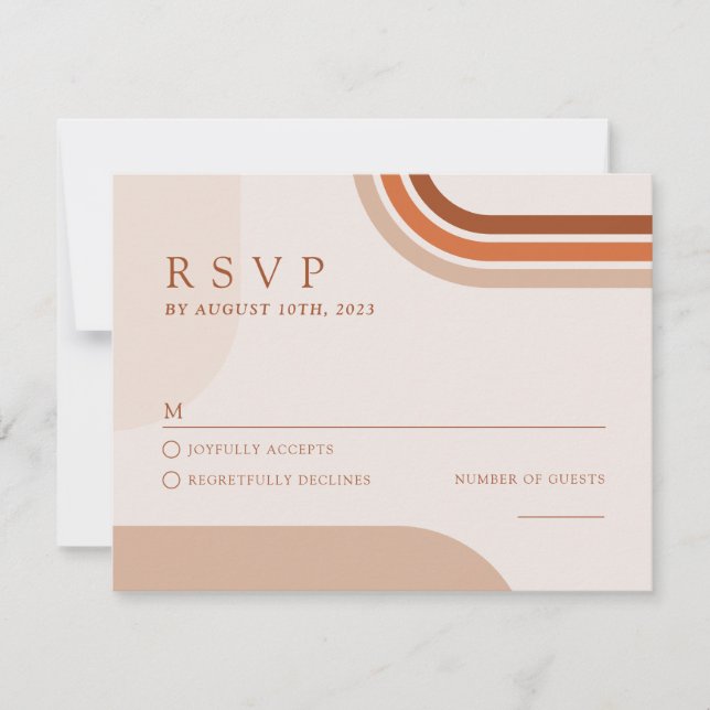 Boho Beige  Terracotta Response Card (Front)