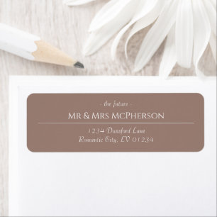 Boho Beige White Elegant Return Address Labels