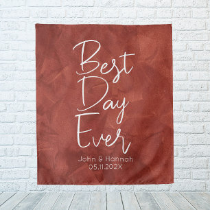 Boho Best Day Ever Backdrop Wedding Tapestry