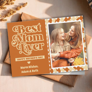Boho Best Mum Ever Personalised Photo Mothers Day Card