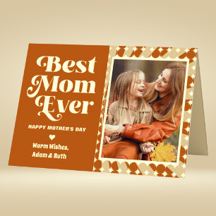 Boho Best Mum Ever Personalised Photo Mothers Day Foil Greeting Card