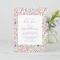 Boho Bicycle Floral Script Chic Bridal Shower