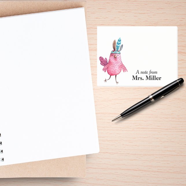 Boho Birdie Personalized Post-it Notes (Creator Uploaded)