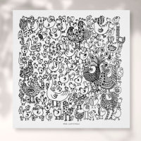 Boho Birds Black and White Decorative Pattern