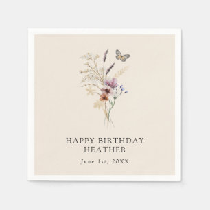 Boho Birthday Paper Napkin