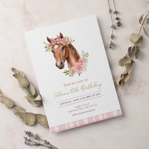 Boho Birthday Party with Garland Horse Invitation