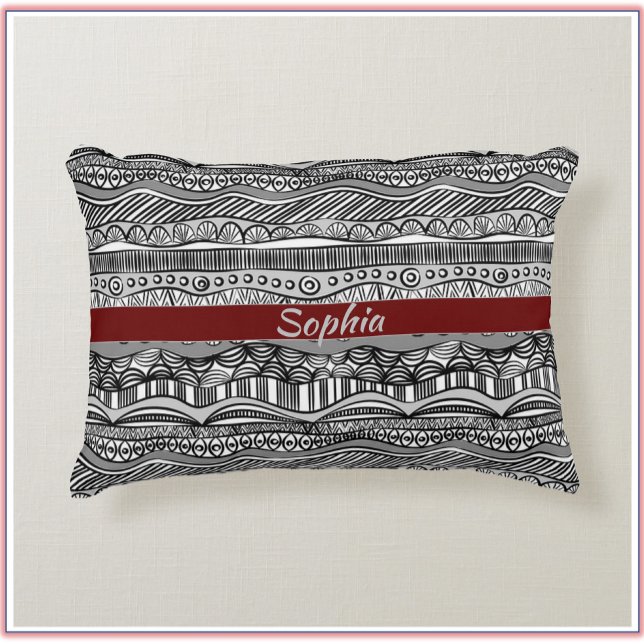 Boho Black and White Ethnic Decorative Cushion (Creator Uploaded)