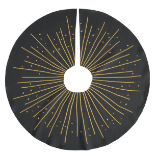 Boho Black Burst Brushed Polyester Tree Skirt