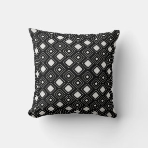 Boho Black Tribal Geometric Aztec Pattern Cushion